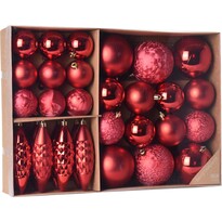 Terme karácsonyi dísz készlet, piros, 31 db-os