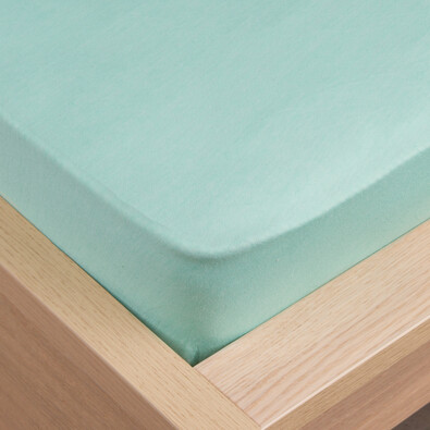 Cearșaf de pat jersey Klasik mentol, 100 x 200 cm