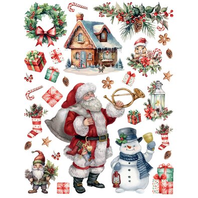 Santa Claus karácsonyi matricák, 33 x 50 cm