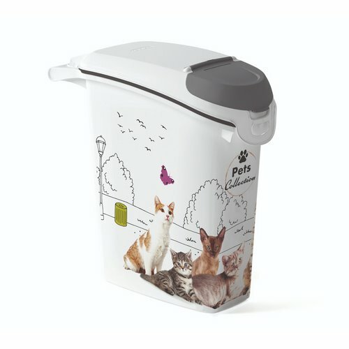 Curver Pojemnik na karmę, wzór kot, 23 l / 10 kg
