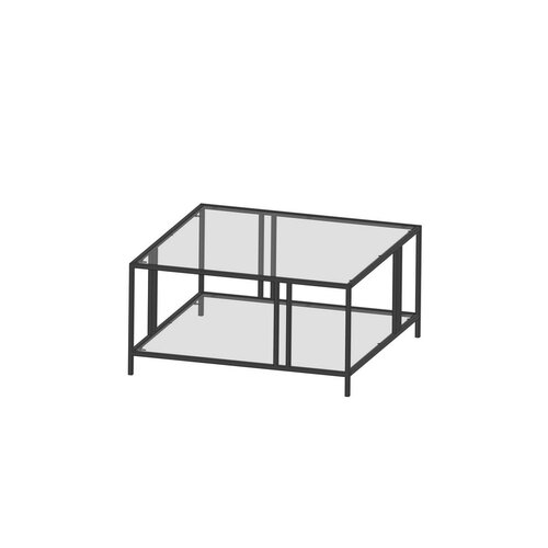 Uranus Black dohányzóasztal átlátszó üveggel