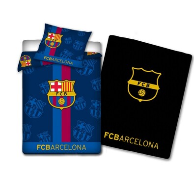 Svietiace bavlnené obliečky FC Barcelona, 140 x 200 cm, 70 x 80 cm