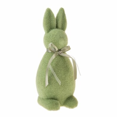 Decorație de Paște iepuraș cu fundă, verde, 13 x11 x 30 cm