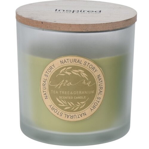 Sveča v steklenem kozarcu Natural story Tea tree & Geranium