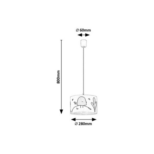 Rabalux 72069 dziecięca lampa wisząca Fowly, biały