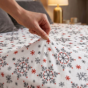 Cearșaf de pat de Crăciun 4Home Snowflakes,, microflanelă, 180 x 200 cm