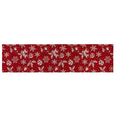 Traversă de masă Fulgi roșu, 40 x 120 cm