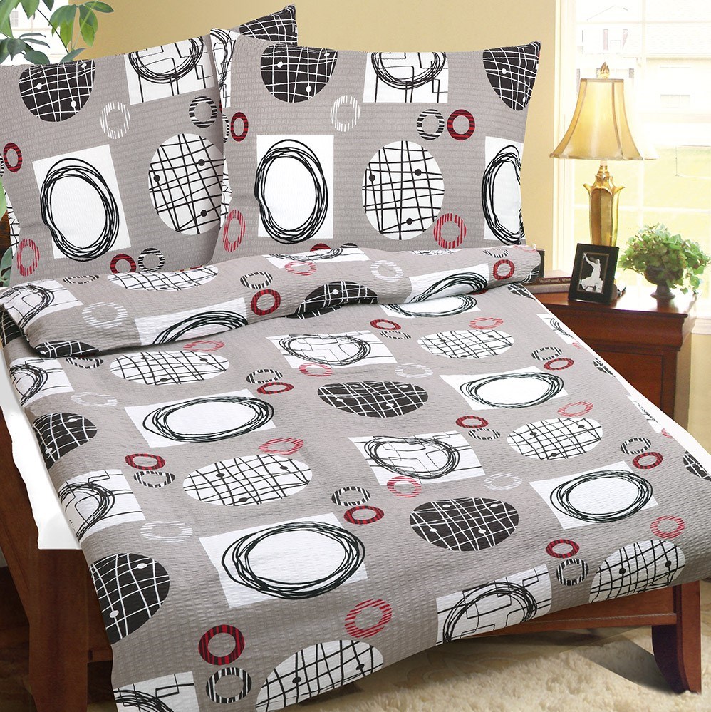 Bellatex Povlečení krep Hnědá klubka, 240 x 220 cm, 2 ks 70 x 90 cm