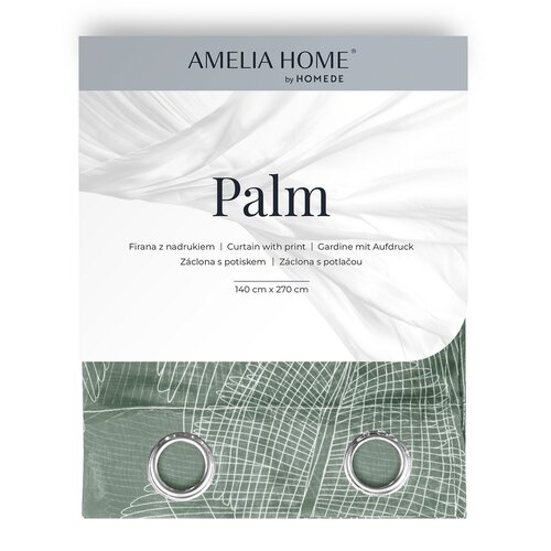 AmeliaHome Firanka Palm Eyelets, 140 x 250 cm