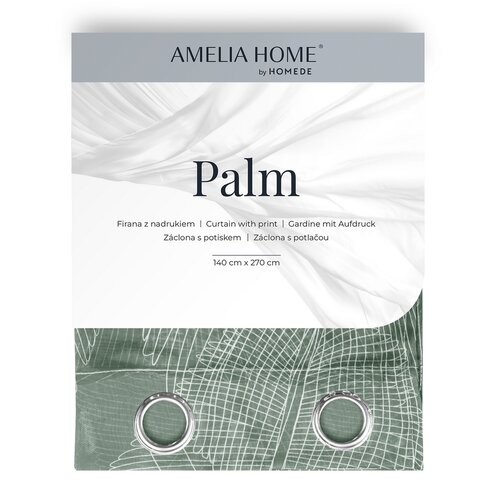 AmeliaHome Palm Eyelets függöny, 140 x 250 cm