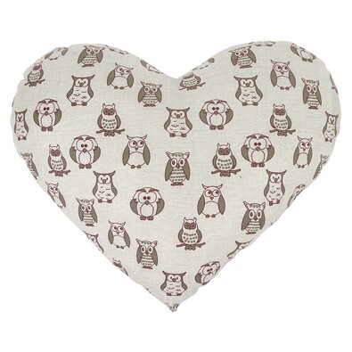 Pernă model bufniță format inimă, 42 x 48 cm