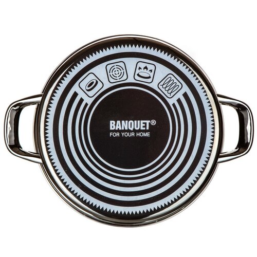 Banquet-Emaille-Topf METALLIC Black 22 cm, 3,7 5 l, mit Deckel
