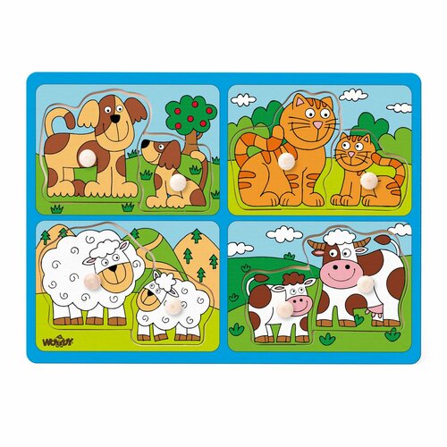 Woody Puzzle Haustiere mit Griffen für die Kleinsten