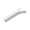Set de paie metalice reutilizabile, cu perie, oblice 21,5 cm, 5 buc.