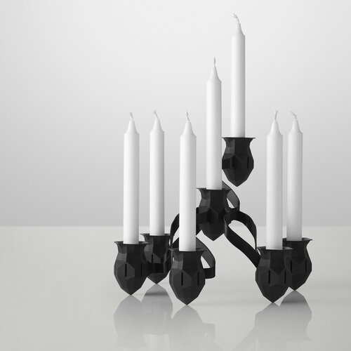 Świecznik The More The Merrier, czarny