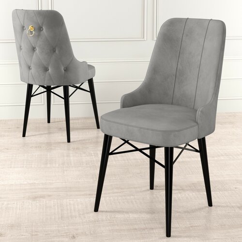 Zestaw krzeseł do jadalni Pare Grey and Black, 6szt.