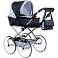 Neu Baby Puppenbuggy Natálka, schwarz und weiß