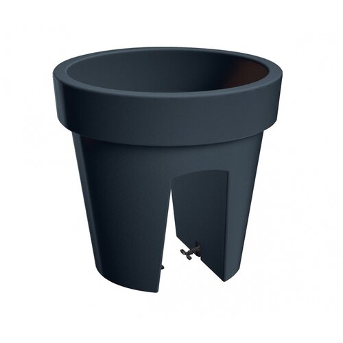 Lofly Railing cvetlični lonec za ograjo, antracit,24,5 cm