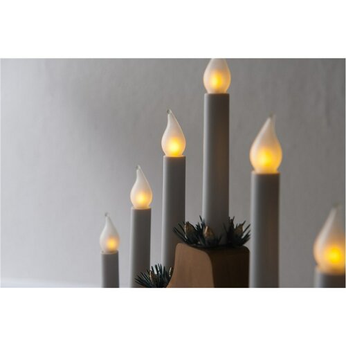 Adventi gyertyállvány LED imitált láng, tölgyfa termék 2. képe