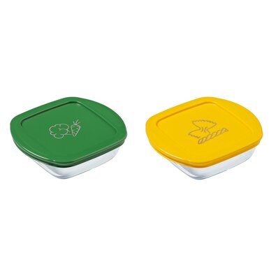 Pyrex szögletes üvegedény készlet 2 db, 0,3 l