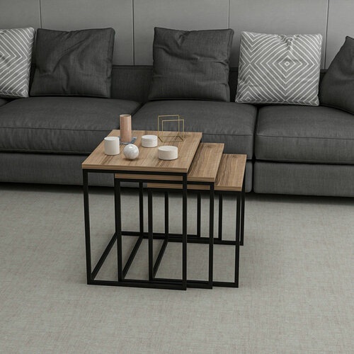 Masă pliabilă Evia Walnut, 3 buc