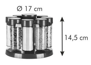 Tescoma SEASON Gewürzdosen im Drehständer 8 St.schwarz,