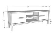 Televízny stolík Eslem White and Walnut