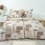 Stanex Krepp-Bettwäsche Patchwork beige, 140 x 200 cm, 70 x 90 cm
