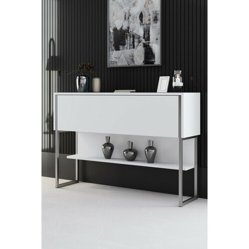Komoda Luxe White and Silver