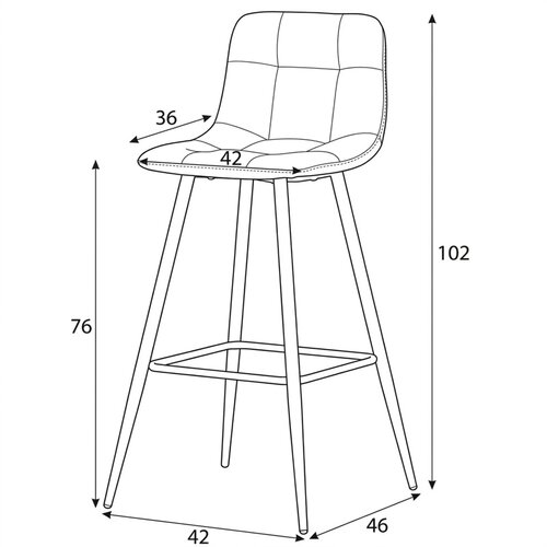 Set de scaune de bar B-X7015 GREY2, 4 buc.