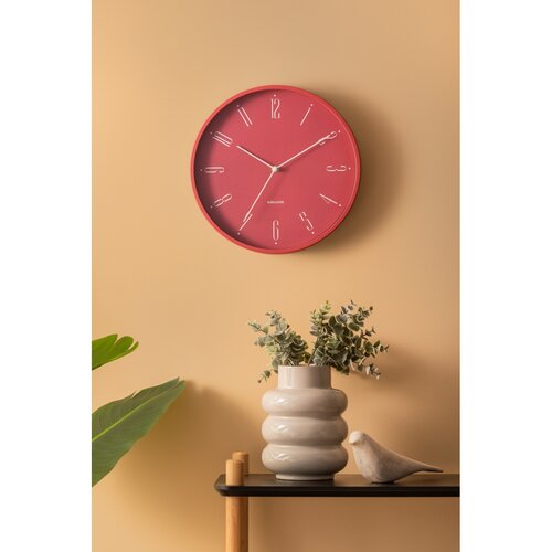 Karlsson 5988RD dizájner falióra, sötét rózsaszín,átmérő 30 cm