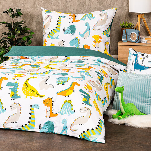 Lenjerie de pat pentru copii 4Home din bumbac Little dino, 140 x 200 cm, 70 x 90 cm