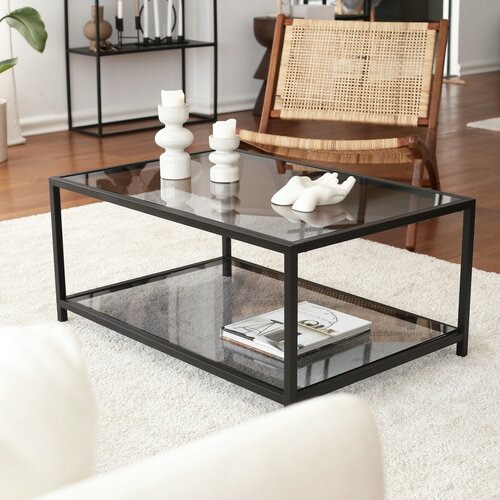 Couchtisch Astro Black mit dunklem Glas