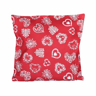 Weihnachtskissenbezug Herz Rot, 40 x 40 cm