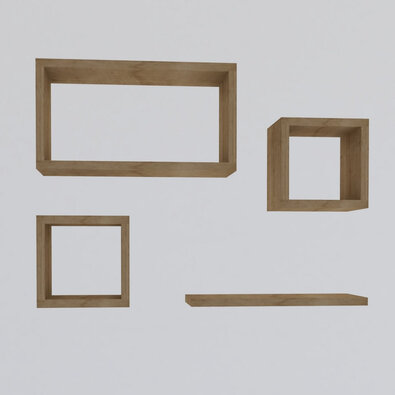 Wandregal Babi Sapphire Oak, 4 Stück