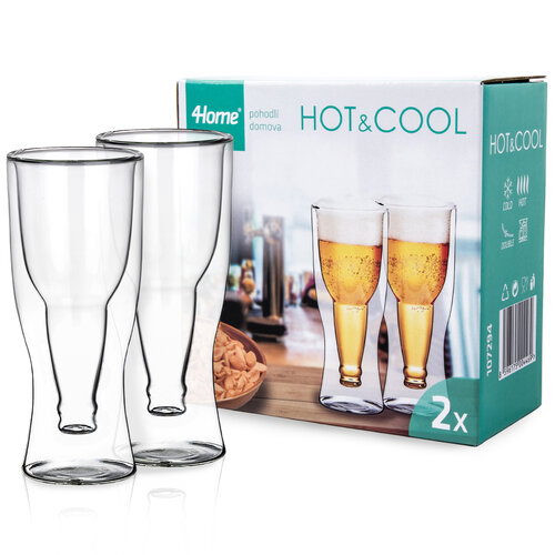 4Home Hot&Cool Thermo-Biergläser 370 ml, 2 Stück