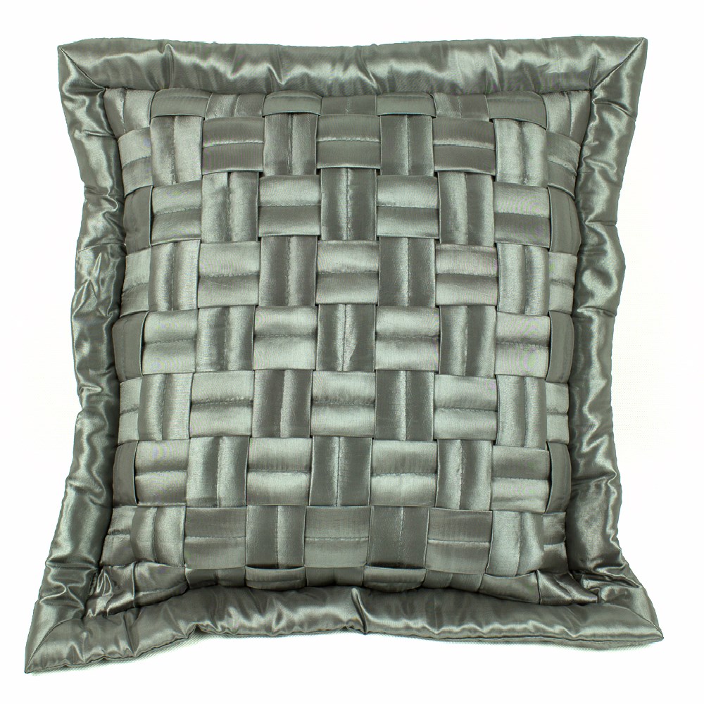 BO-MA Obliečka na vankúšik mriežka sivá, 45 x 45 cm,