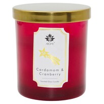 Arome Svíčka v barevném skle s víčkem, Cardamon & Cranberry, 125 g