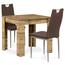 Set masă MDF cu 2 scaune maro, 80 x 80 x 75 cm,stejar Sonoma