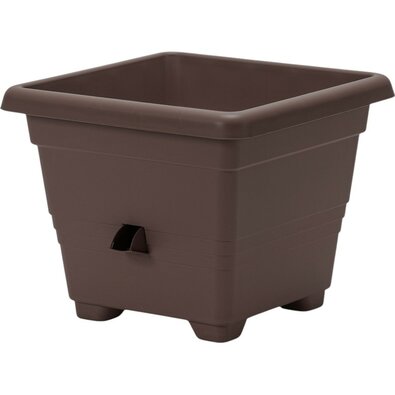 Jardinieră cu auto-irigare Plastia Bergamot 35 x 35 cm, maro