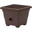 Jardinieră cu auto-irigare Plastia Bergamot 35 x 35 cm, maro