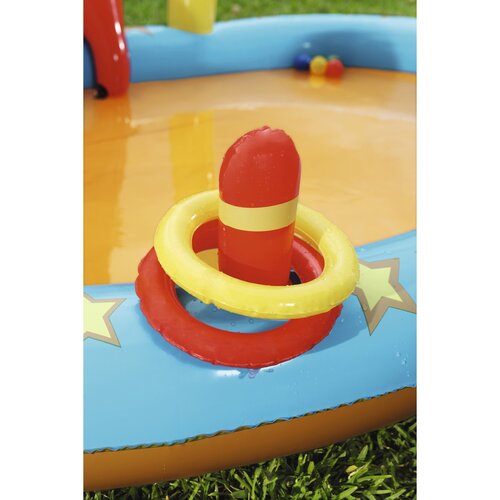 Bestway Aufblasbarer Pool mit Rutsche und Kegeln, 453 x 213 x 117 cm