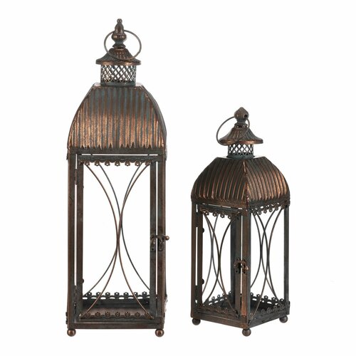 Set de felinare metalice Romance, 2 buc., cupru