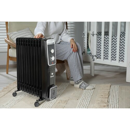 G21 Olejový radiátor Bromo, 11 žeber, 2500 W, černá