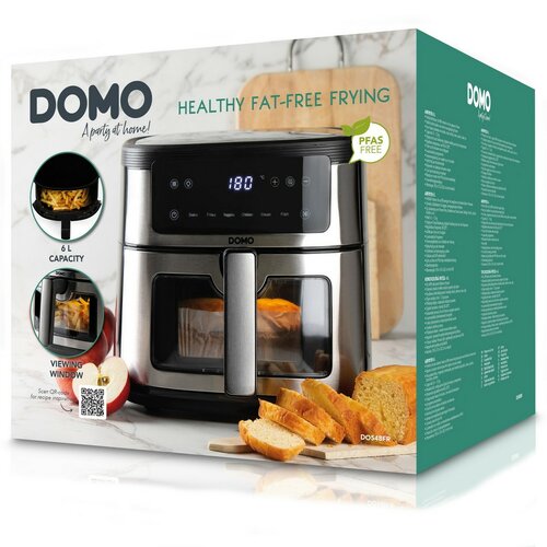 DOMO DO548FR horkovzdušná fritéza s průzorem, 6 l