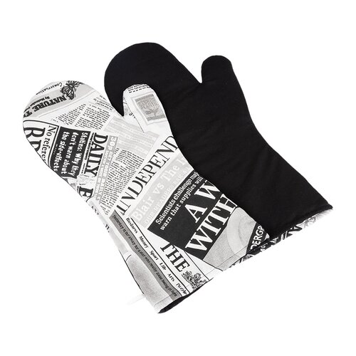 Levně Bellatex Grilovací rukavice Noviny černá, 22 x 46 cm, 2 ks