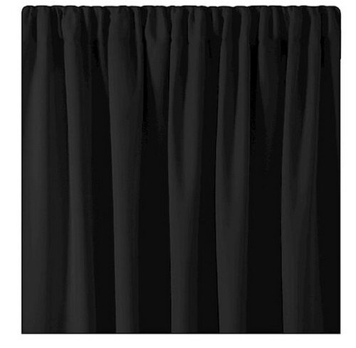 AmeliaHome Zasłona Blackout Oxford Pleat czarny, 140 x 245 cm