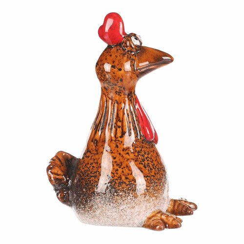Dekoracja ogrodowa na płot Hen, 8 x 8 x 16 cm,ceramiczna