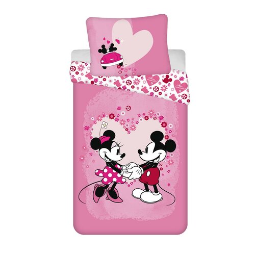 Pościel dziecięca Mickey and Minnie "Love" micro, 140 x 200 cm, 70 x 90 cm