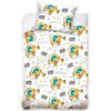 BedTex Baumwollbettwäsche für Kinder Dino in einem Bagger, 100 x 135 cm, 40 x 60 cm
